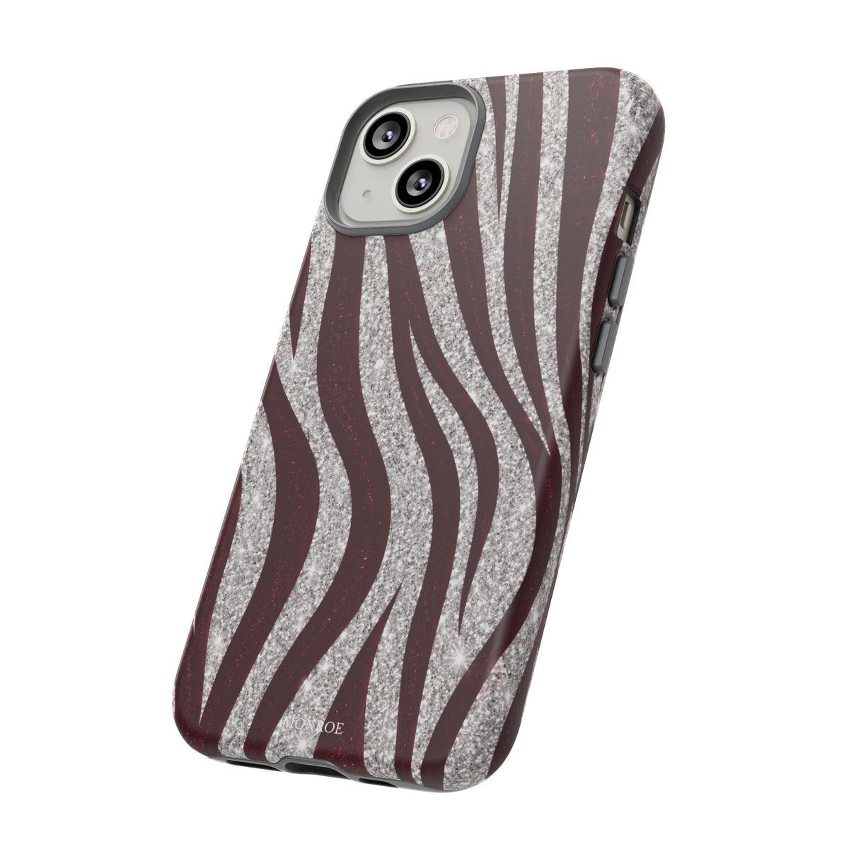 Burgundy Zebra Glitter Tough Case