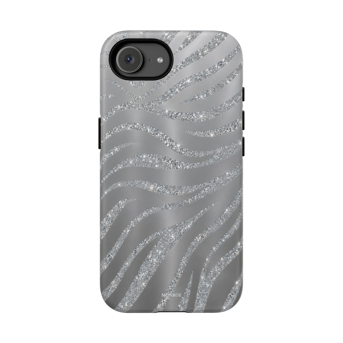 Silver Glitter Zebra Tough Case