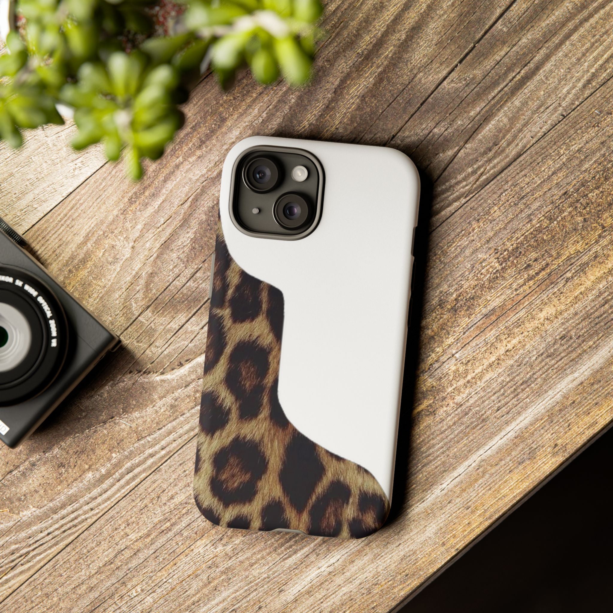 Half Cheetah Print Phone Case