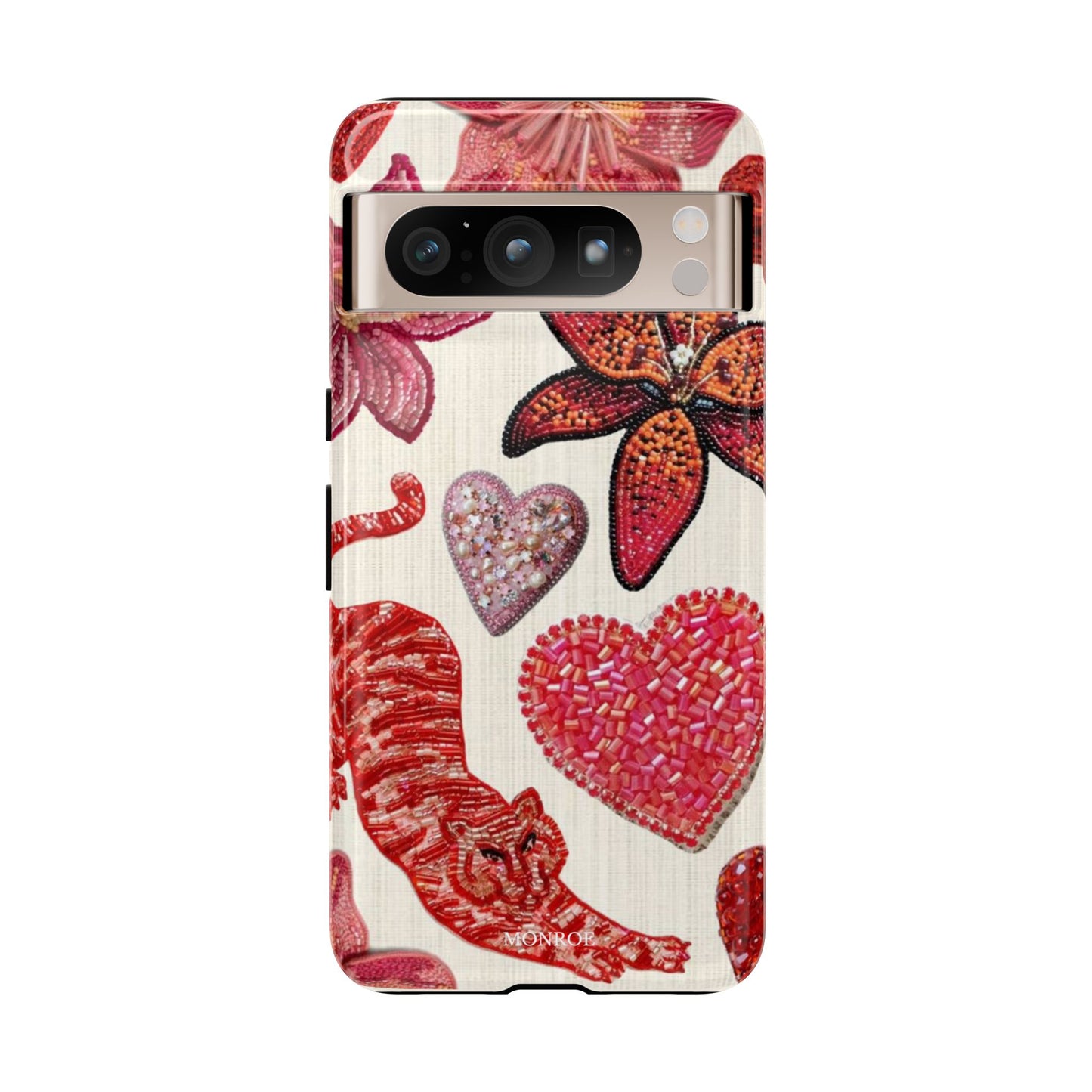 Floral & Heart Pattern Tough Case