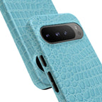 Croc Embossed Turquoise Phone Case