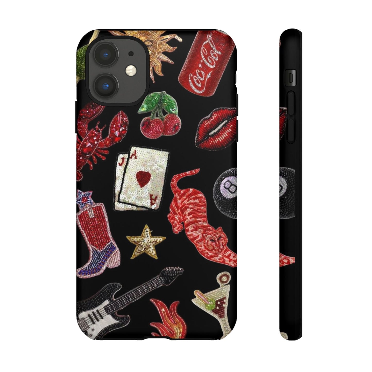 Retro Patch Motif Tough Case