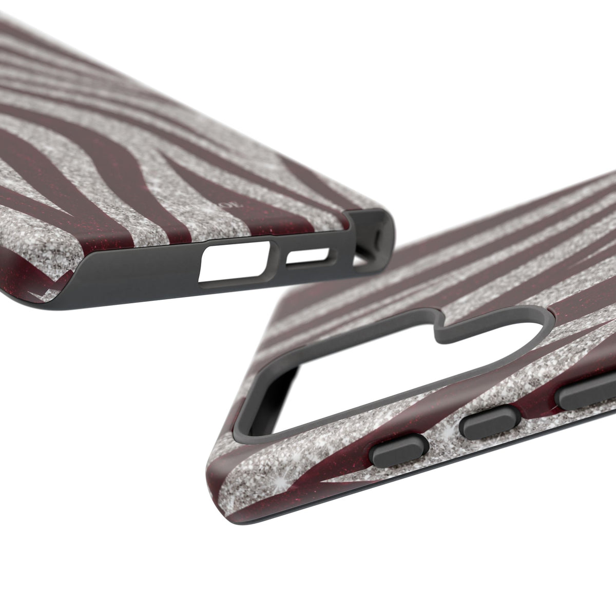Burgundy Zebra Glitter Tough Case