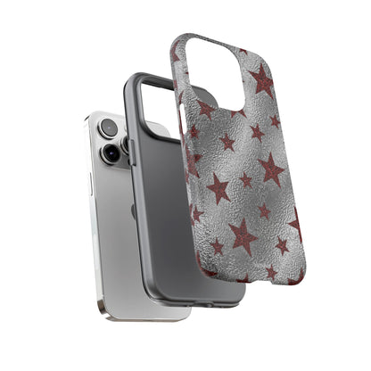 Silver Red Starry Tough Case