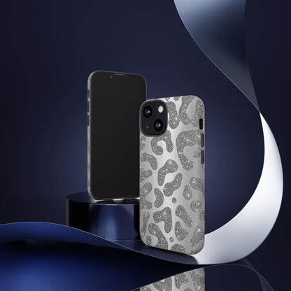 Silver Glitter Leopard Tough Case