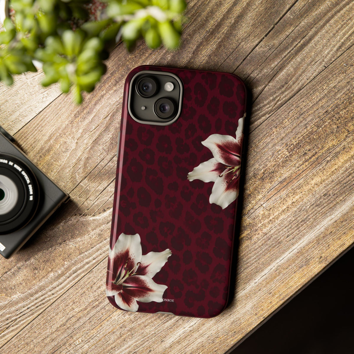 Burgundy Lily Leopard Tough Case
