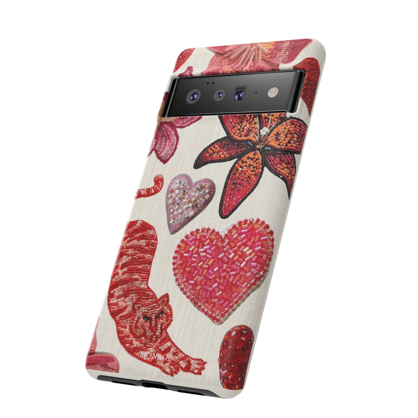 Floral & Heart Pattern Tough Case