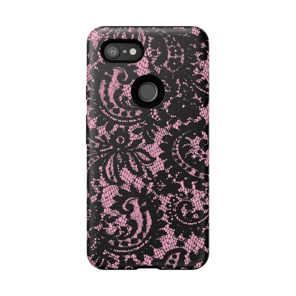 Pink Lace Pattern Tough Phone Case