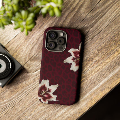 Burgundy Lily Leopard Tough Case