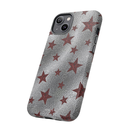 Silver Red Starry Tough Case