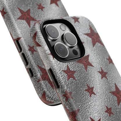Silver Red Starry Tough Case