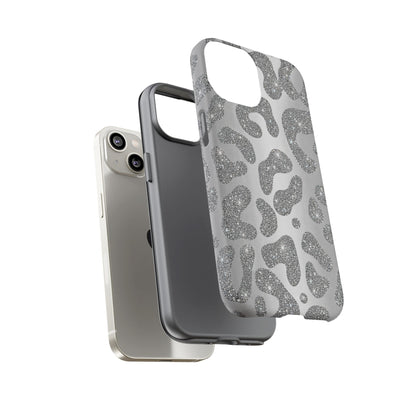 Silver Glitter Leopard Tough Case