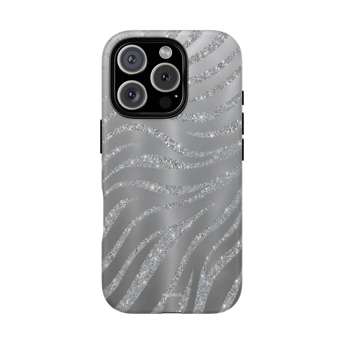 Silver Glitter Zebra Tough Case