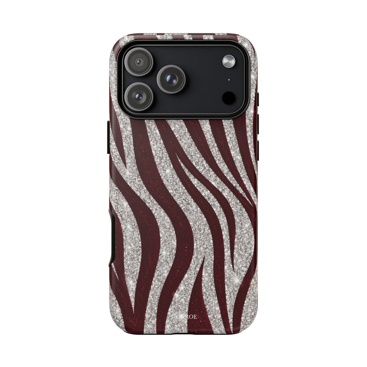 Burgundy Zebra Glitter Tough Case