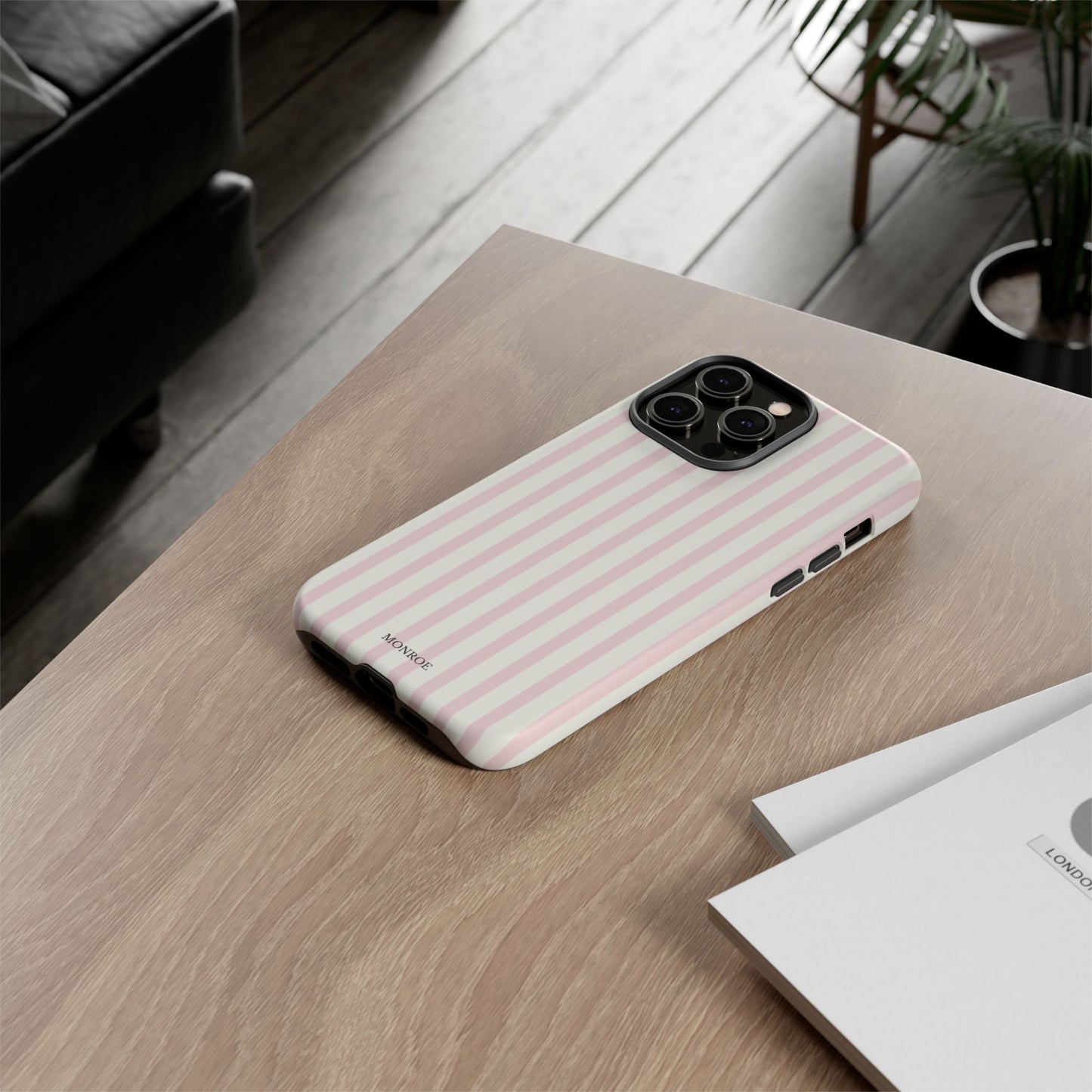 Light Pink Stripe Tough Phone Case