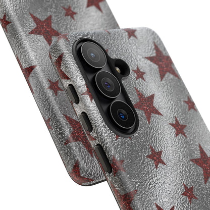 Silver Red Starry Tough Case
