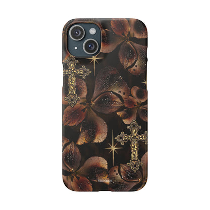 Brown Floral Cross Case