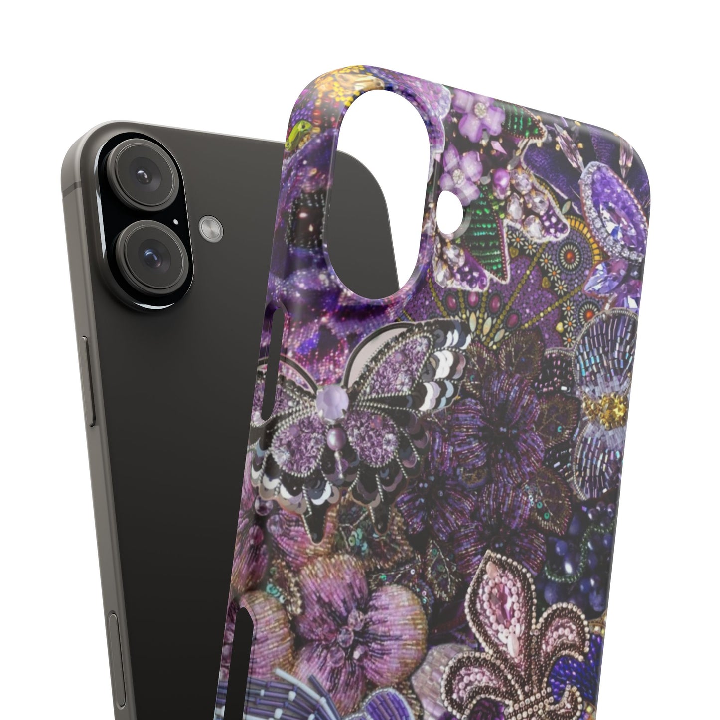 Purple Floral Butterfly Case