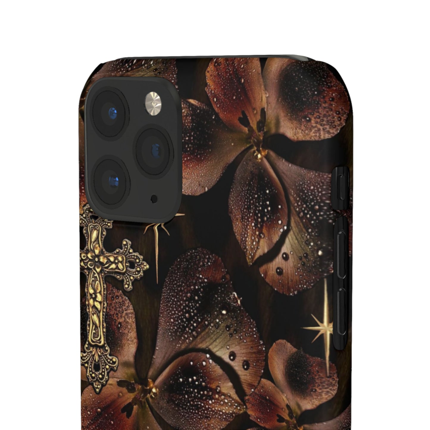 Brown Floral Cross Case