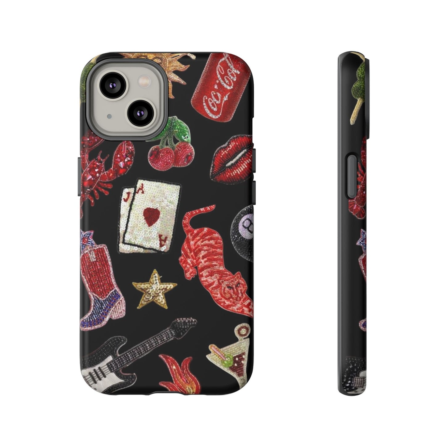 Retro Patch Motif Tough Case
