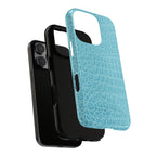 Croc Embossed Turquoise Phone Case