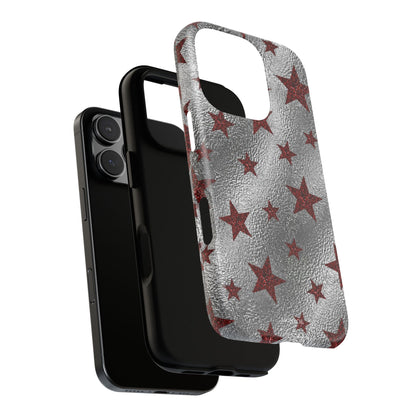 Silver Red Starry Tough Case