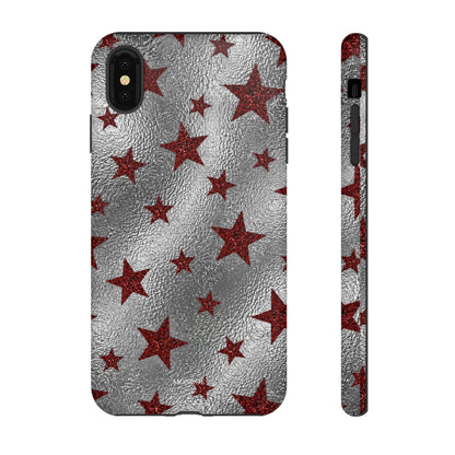 Silver Red Starry Tough Case