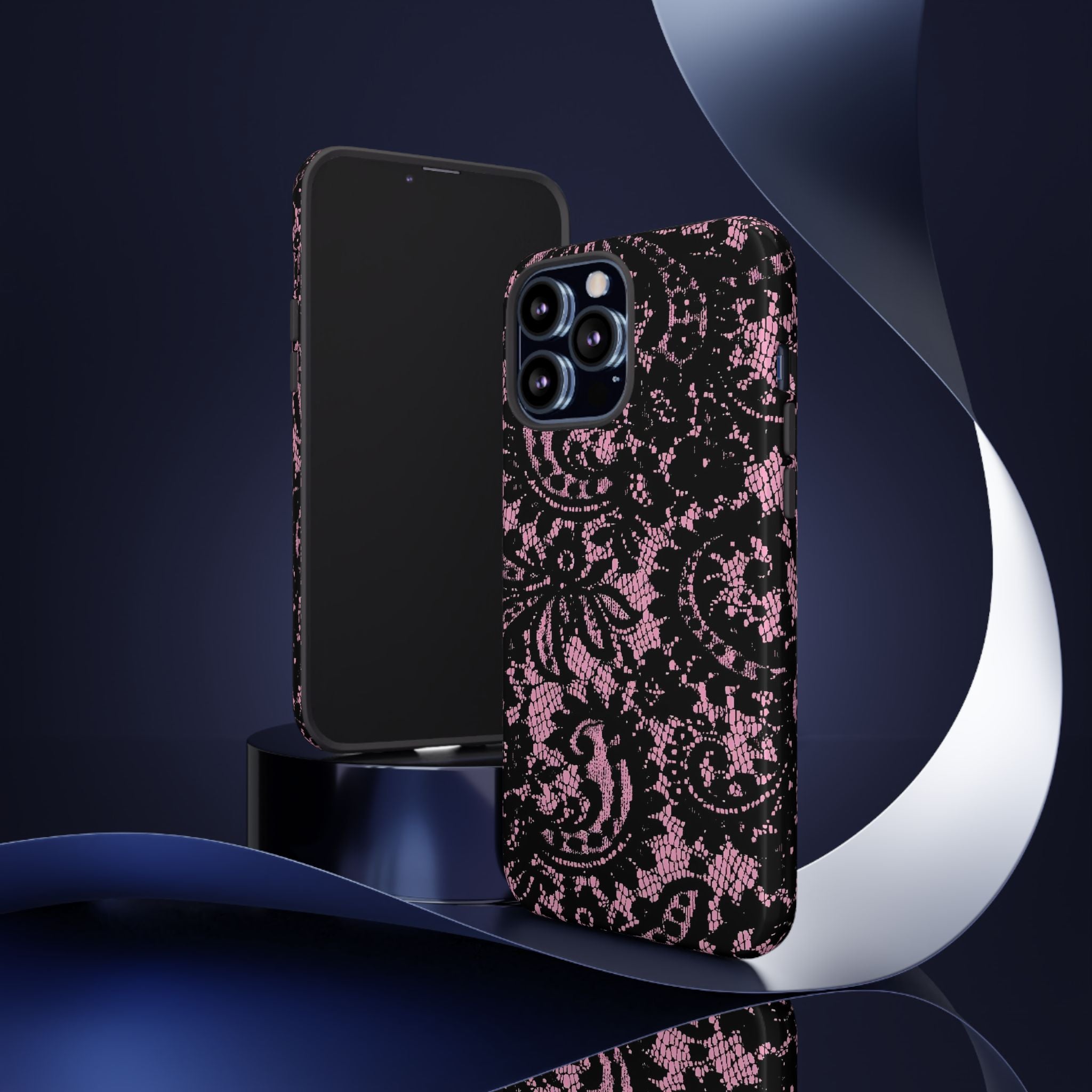 Pink Lace Pattern Tough Phone Case