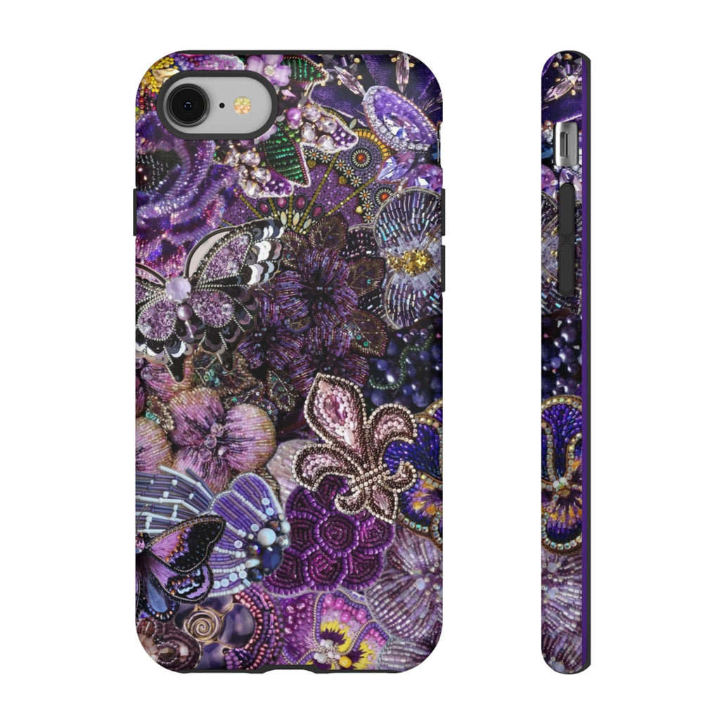 Purple Fleur-de-Lis Floral Tough Phone Case