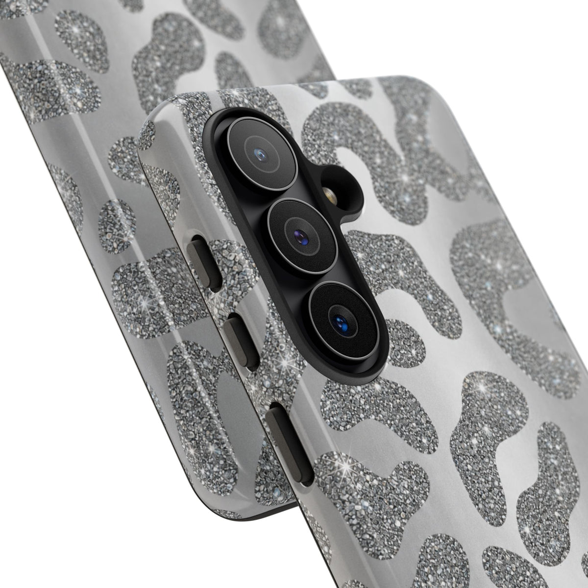 Silver Glitter Leopard Tough Case