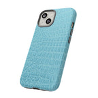 Croc Embossed Turquoise Phone Case