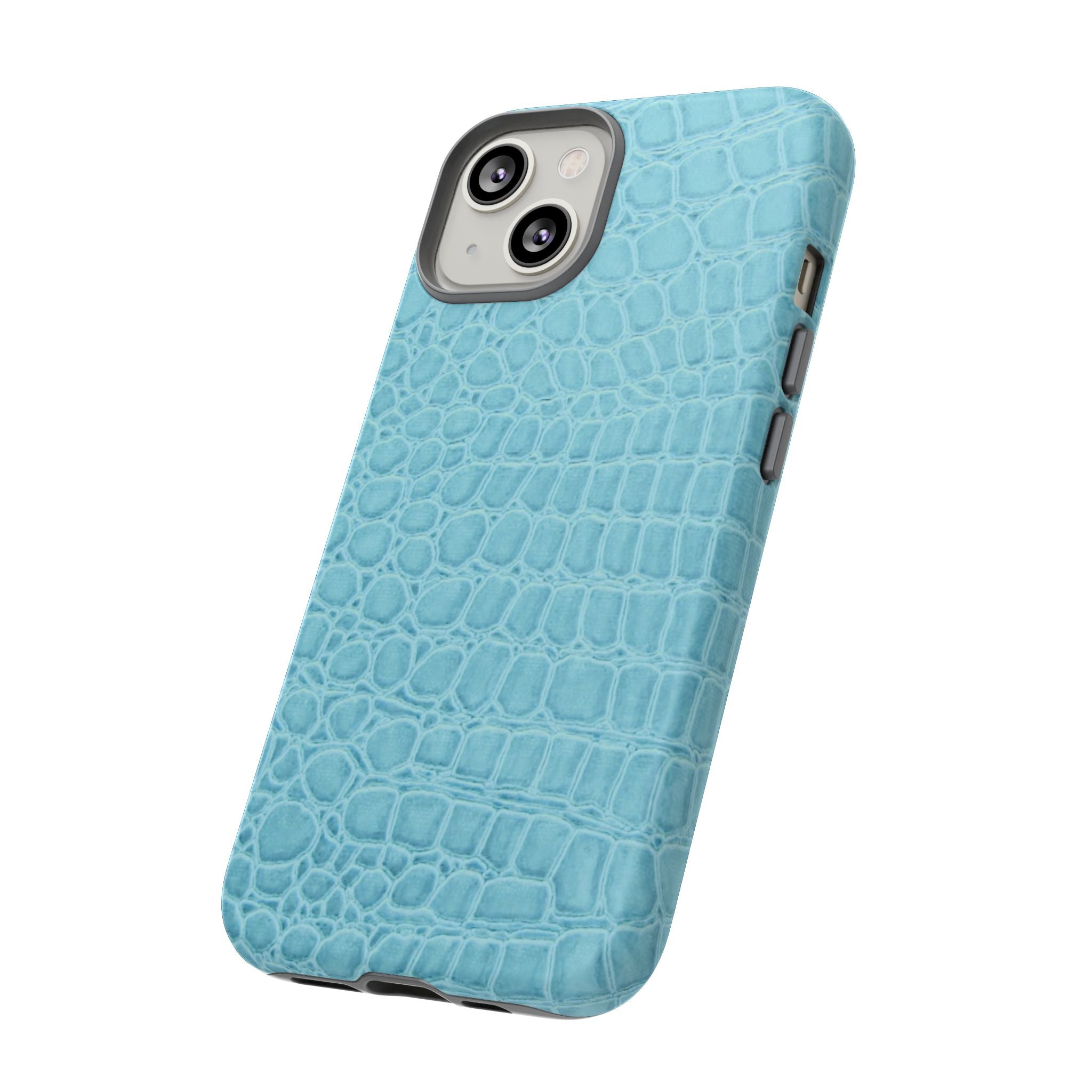 Croc Embossed Turquoise Phone Case