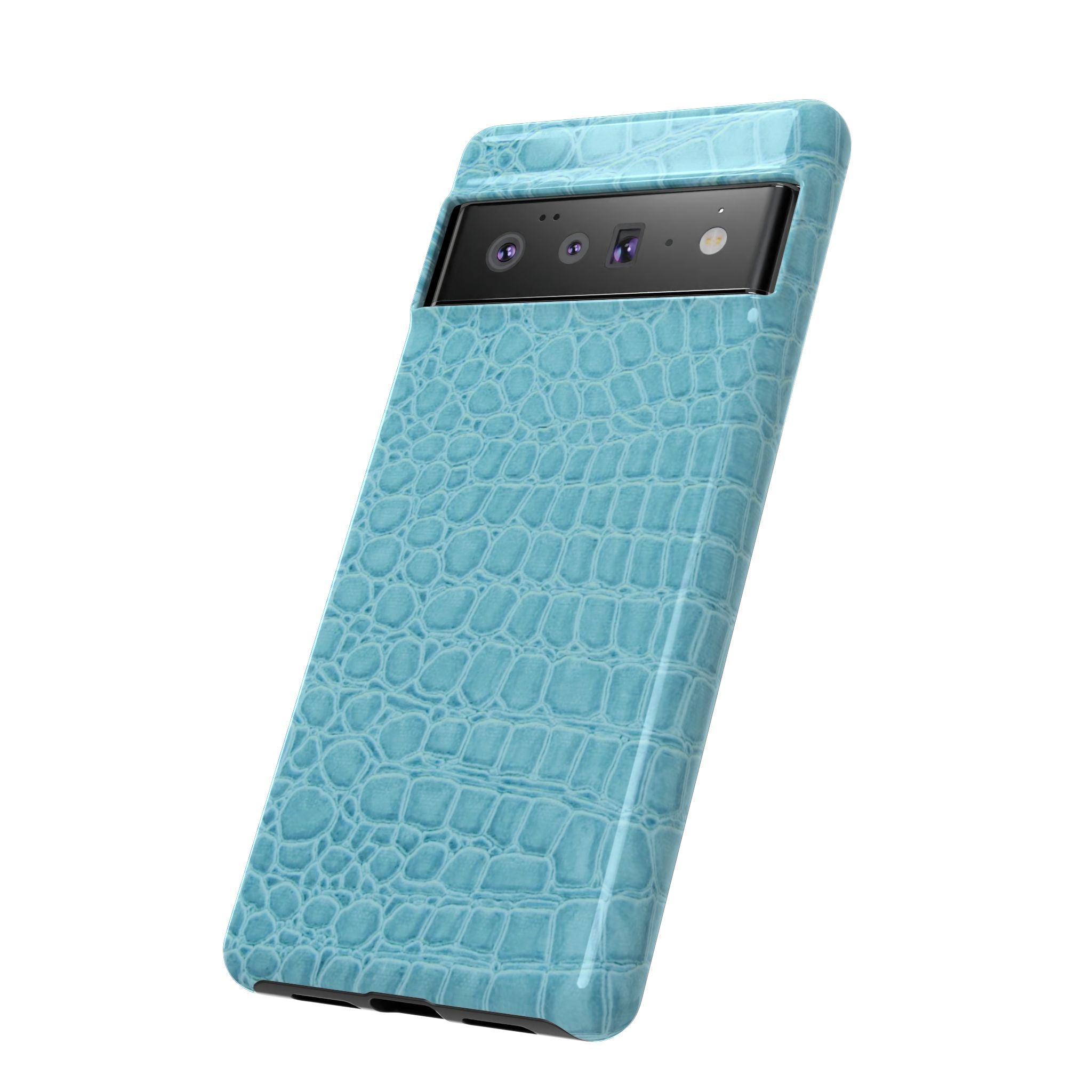 Croc Embossed Turquoise Phone Case