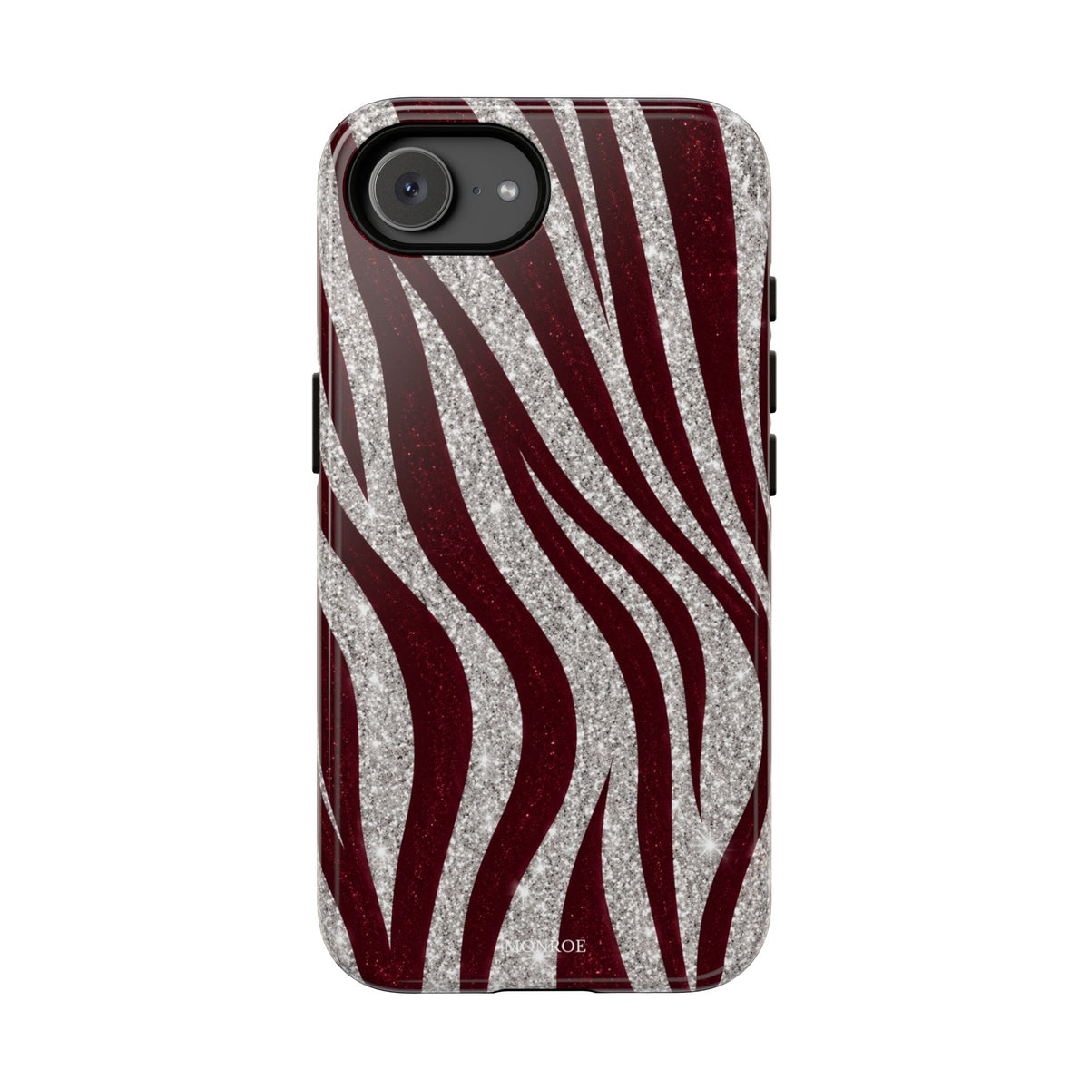 Burgundy Zebra Glitter Tough Case