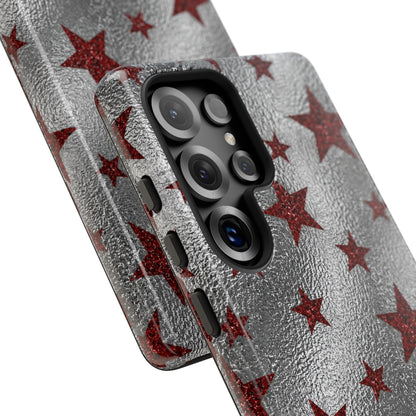 Silver Red Starry Tough Case