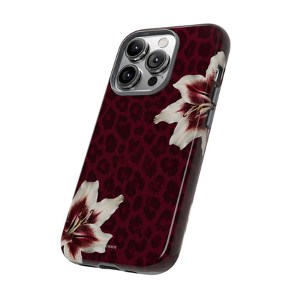Burgundy Lily Leopard Tough Case