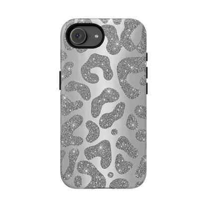 Silver Glitter Leopard Tough Case