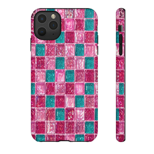 Pink Teal Mosaic Tough Case