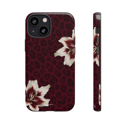 Burgundy Lily Leopard Tough Case