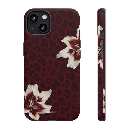 Burgundy Lily Leopard Tough Case