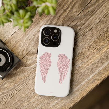 White & Pink Wings Tough Case