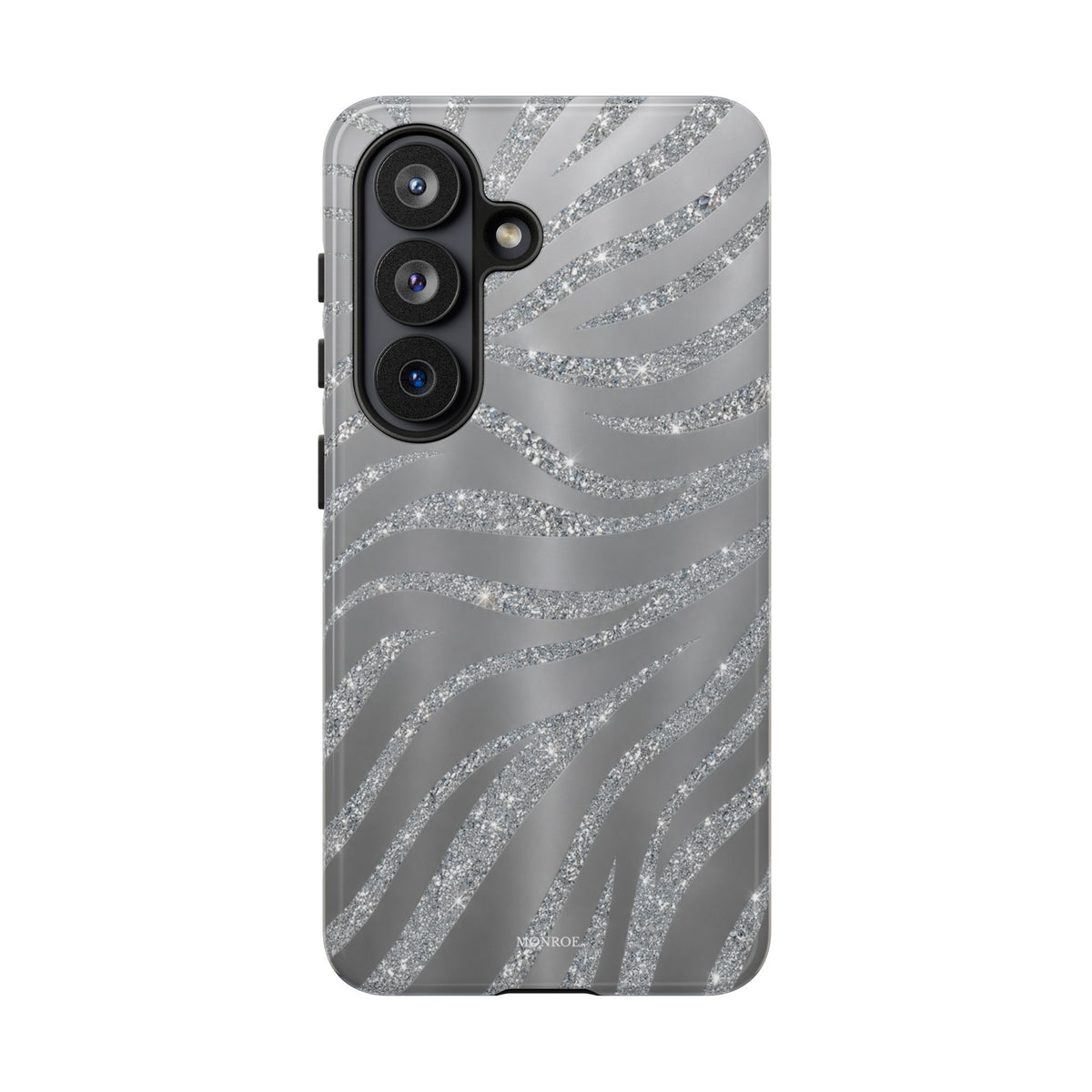 Silver Glitter Zebra Tough Case