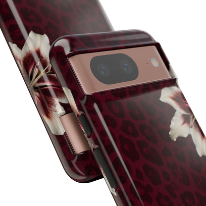 Burgundy Lily Leopard Tough Case