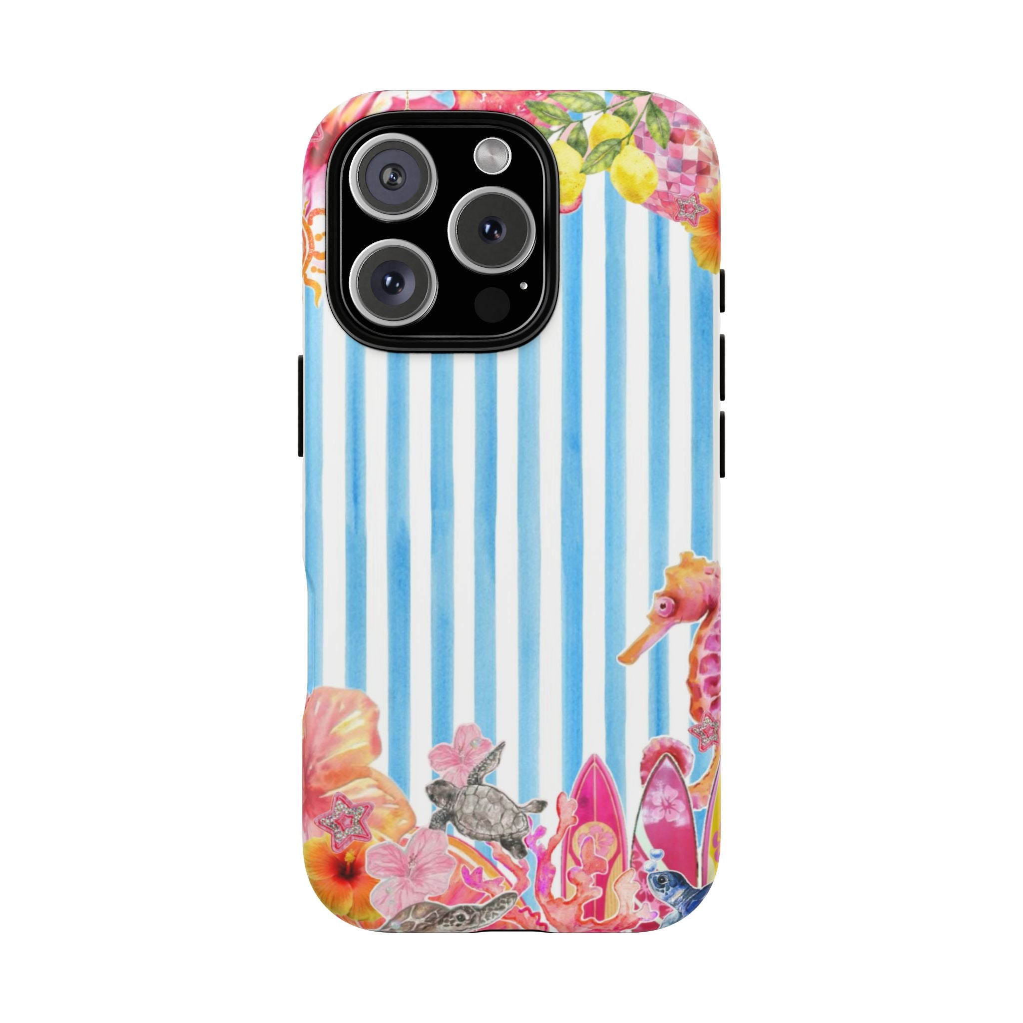 Beach Blue Striped Tough Phone Case