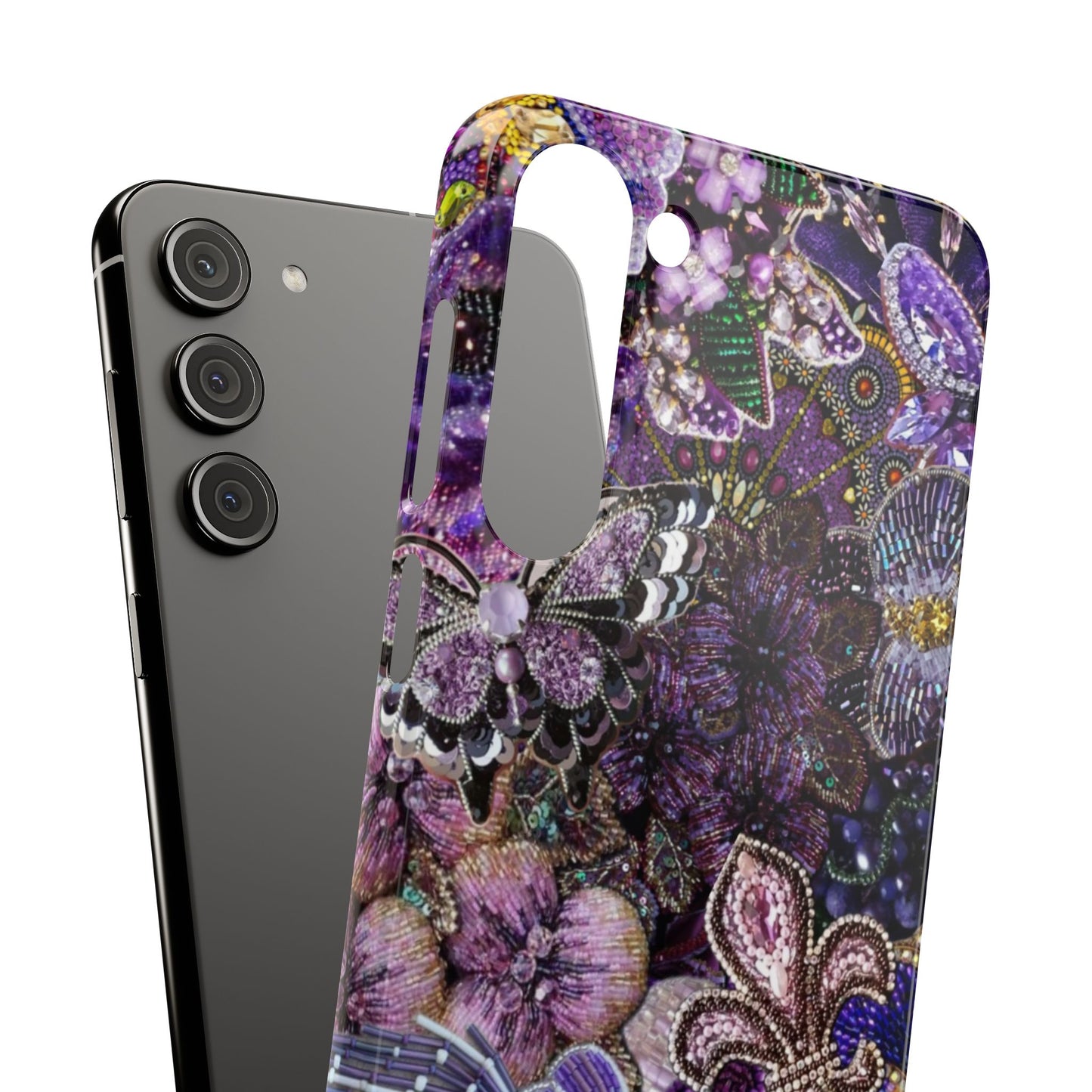 Purple Floral Butterfly Case