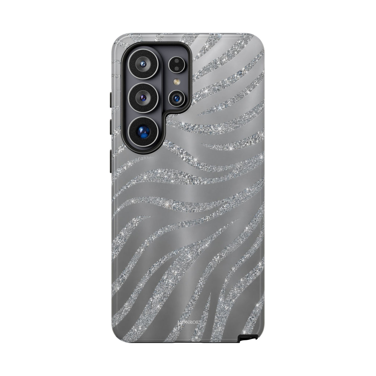 Silver Glitter Zebra Tough Case