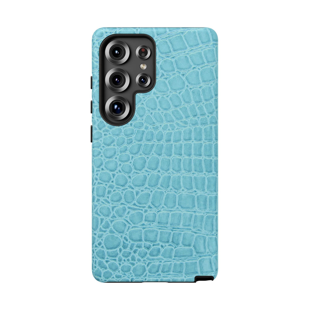 Croc Embossed Turquoise Phone Case