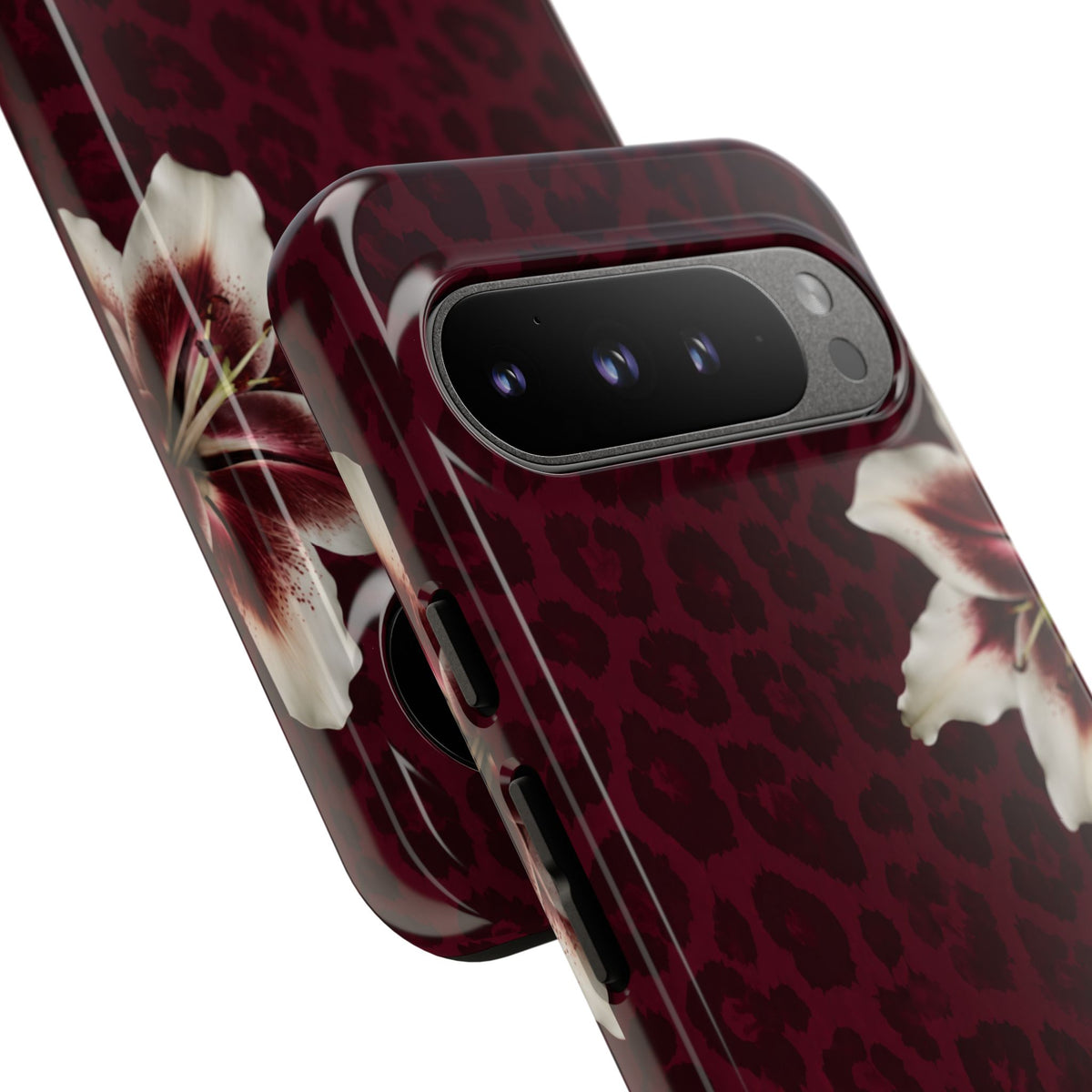 Burgundy Lily Leopard Tough Case