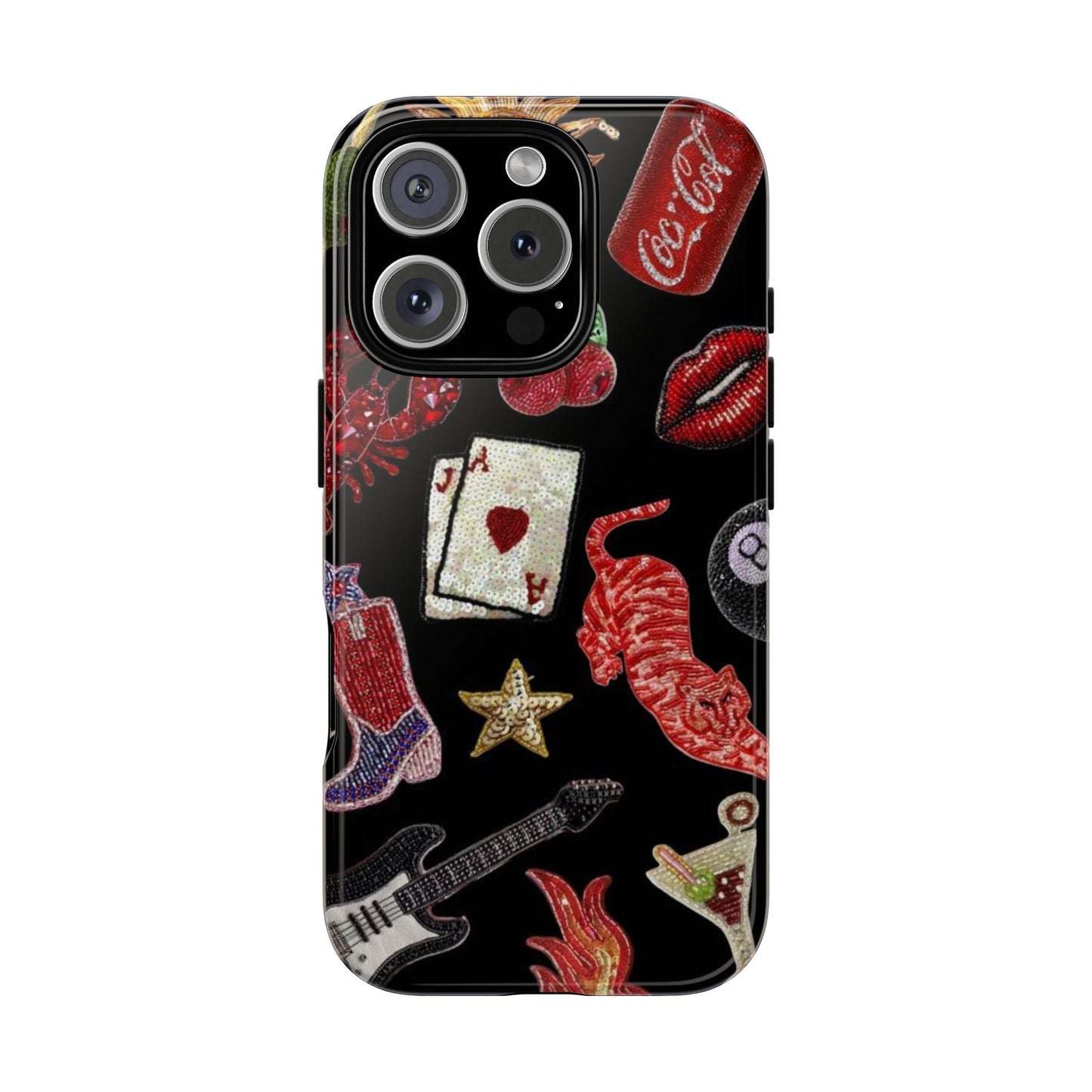 Retro Patch Motif Tough Case