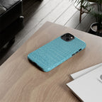 Croc Embossed Turquoise Phone Case